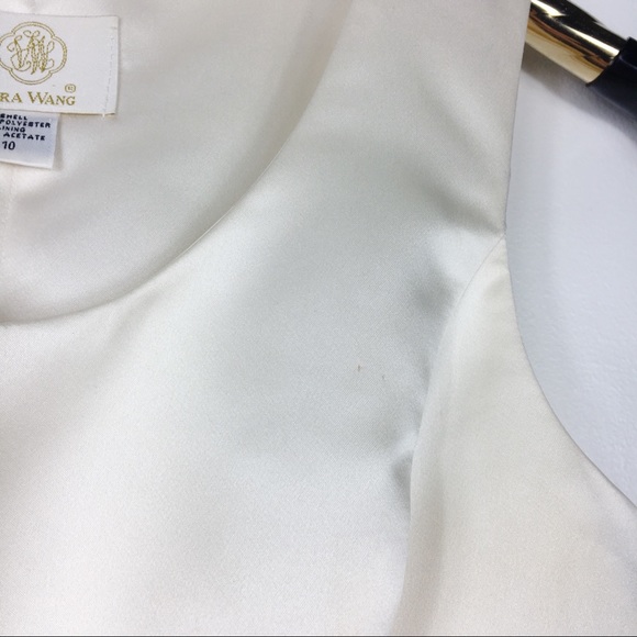 Vera Wang Wedding Dress Top Satin Bow Cream - Picture 7 of 8